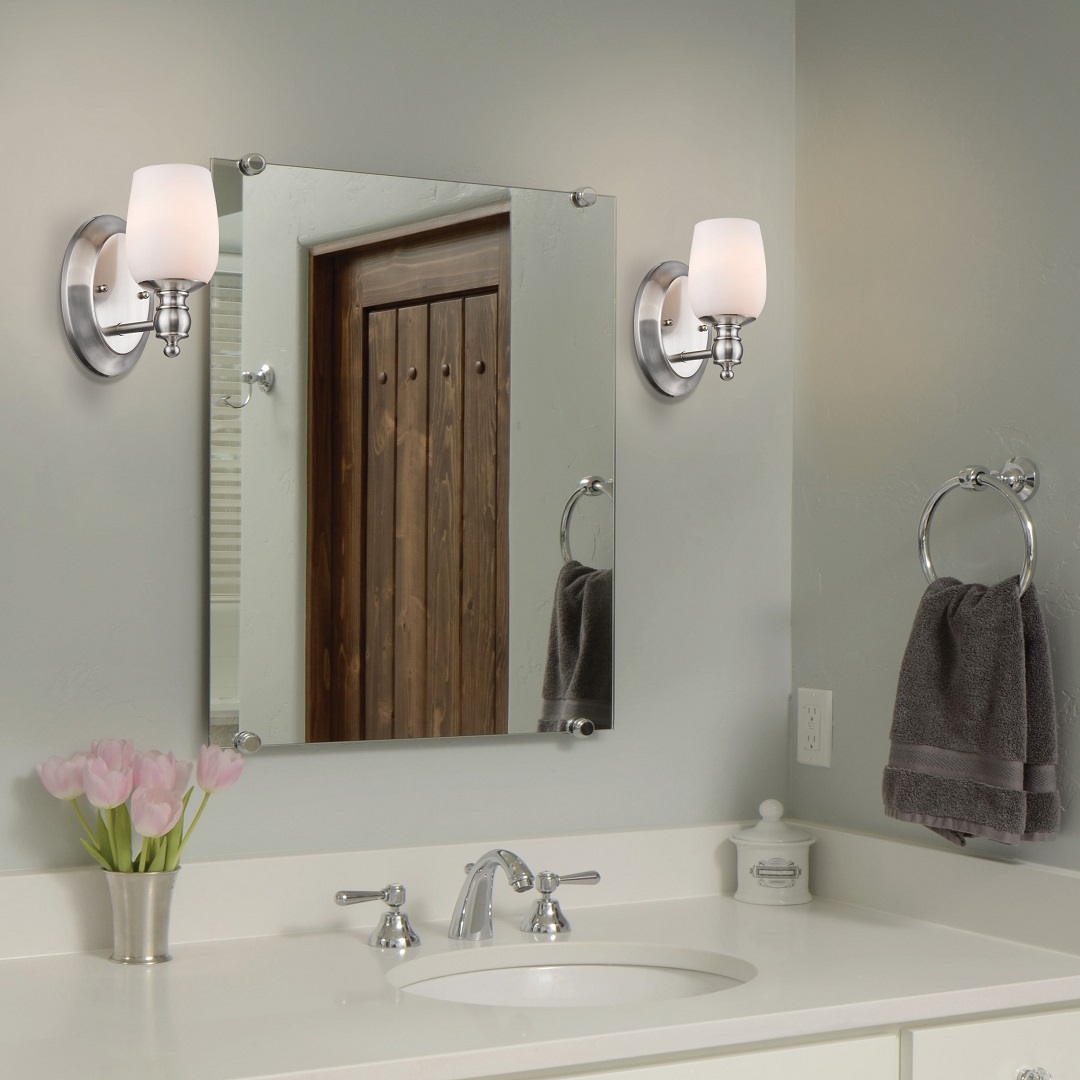 wall lighting around vanity mirror