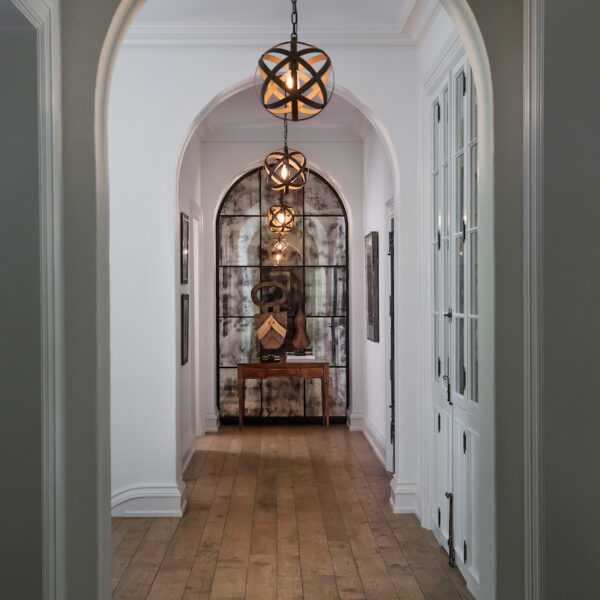 Indoor lighting fixtures with and old-world feel or hallways and foyers