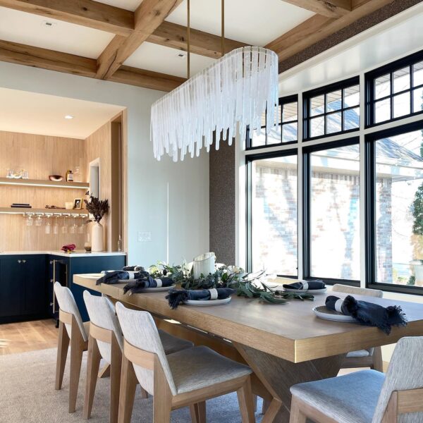 Contemporary pendant lighting for the dining room at The Light Center, Fort Collins